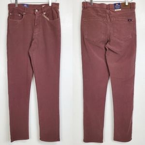 NWT Faherty stretch Terry 5 pockets pants jeans fall burgundy slim straight